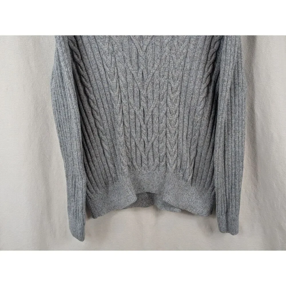 Banana Republic Relaxed Collared Cable Knit Sweater Light Blue Men's Size Large